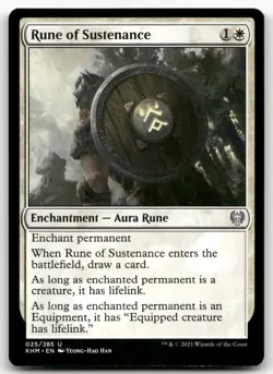 Rune of Sustenance #25 (NM) Kaldheim KHM Magic MTG - Image 1