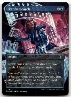 Frantic Search (Borderless) #632 (Foil) (NM) Commander Masters CMM Magic MTG - Image 1