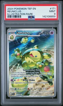 2024 POKEMON TEF EN-TEMPORAL FORCES ILLUSTRATION RARE #171 REUNICLUS PSA 9 - Image 1