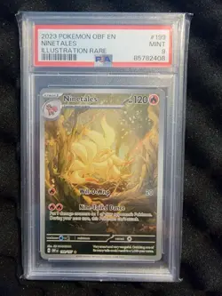2023 POKEMON OBF EN-OBSIDIAN FLAMES ILLUSTRATION RARE #199 NINETALES PSA 9 - Image 1