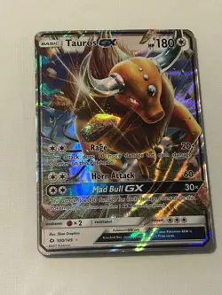 Pokemon TCG Tauros GX 100/149 Sun & Moon Base Set Ultra Rare - Image 1