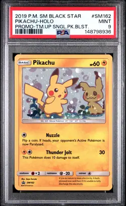 2019 POKEMON SM BLACK STAR PROMO TEAM UP SINGLE PACK BLISTERS PIKACHU-HOLO PSA 9 - Image 1