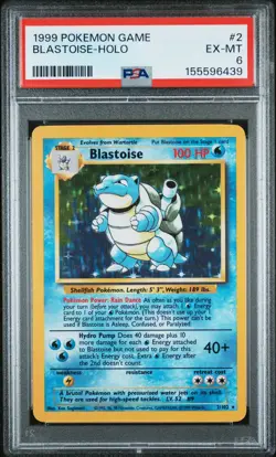 1999 POKEMON BASE SET UNLIMITED #2 BLASTOISE-HOLO PSA 6 - Image 1