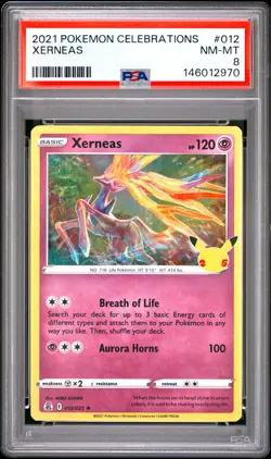 2021 POKEMON CELEBRATIONS #012 XERNEAS PSA 8 - Image 1