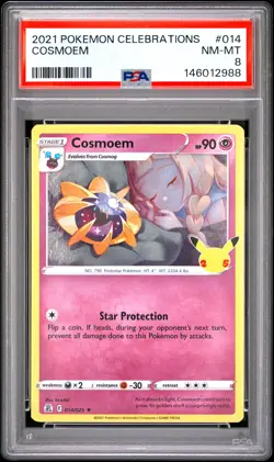 2021 POKEMON CELEBRATIONS #014 COSMOEM PSA 8 - Image 1