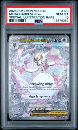 2025 Pokemon Meg En #178/132 Mega Gardevoir Ex Special Illustration Rare PSA 10 - Image 1