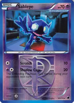 Sableye 49/116 Rare Plasma Freeze Pokemon Reverse Holo Lightly Played - Image 1