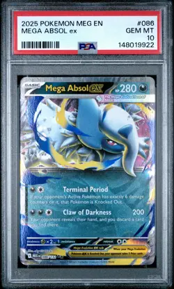 2025 POKEMON MEG EN-MEGA EVOLUTION #086 MEGA ABSOL EX PSA 10 - Image 1