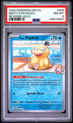 Pokemon Misty's Psyduck Destined Rivals Reverse Holo #045 PSA 8 - Image 1