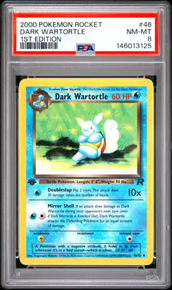 2000 POKEMON ROCKET 1ST EDITION #46 DARK WARTORTLE PSA 8 - Image 1