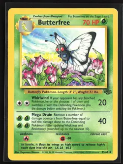 Pokemon TCG - Butterfree Unlimited Uncommon Jungle 33/64 LP - Image 1