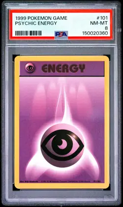 1999 POKEMON BASE SET UNLIMITED #101 PSYCHIC ENERGY PSA 8 - Image 1