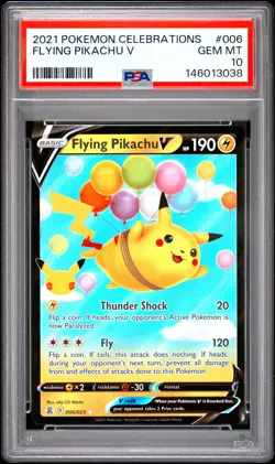 2021 POKEMON CELEBRATIONS #006 FLYING PIKACHU V PSA 10 - Image 1