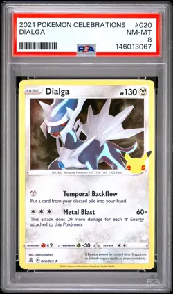 2021 POKEMON CELEBRATIONS #020 DIALGA PSA 8 - Image 1