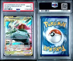 PSA 10 Celebi & Venusaur GX 1/181 Team Up Pokemon Card GEM MINT - Image 3