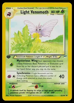 Pokemon Card - Light Venomoth Neo Destiny 53/105 Uncommon 1st Edition - Image 1