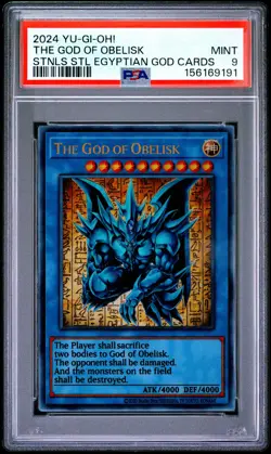 2024 YU-GI-OH! STAINLESS STEEL EGYPTIAN GOD CARDS THE GOD OF OBELISK PSA 9 - Image 1