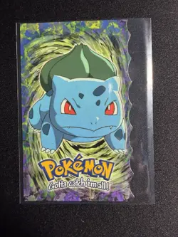 Bulbasaur #01 1 OF 12 - Embossed Die-Cut - BLUE logo - TOPPS POKEMON CARD - NM - Image 1