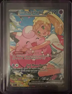 Pokemon Lillie's Clefairy EX Full Art Holo Card 280/217 Fairy Basic English - Image 1