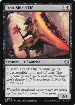 Iron-Shield Elf - 0108 - Lorwyn Eclipsed - NM MTG Magic the Gathering - Image 1