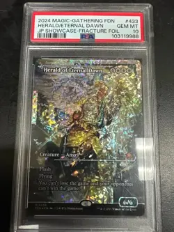 PSA 10 Herald of Eternal Dawn M 0433 SHOWCASE Fracture Foil MTG Foundations - Image 1