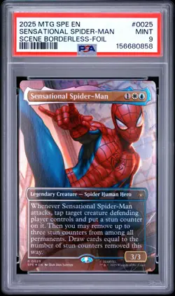 2025 MTG MARVEL'S SPIDER-MAN ETERNAL #0025 SENSATIONAL SPIDER-MAN PSA 9 - Image 1