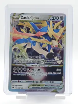 ZACIAN VSTAR 2023 POKEMON CROWN ZENITH HOLO RARE #096/159 Q5384 - Image 1
