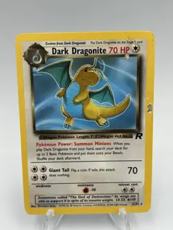 Pokemon TCG Dark Dragonite 22/82 Team Rocket Unlimited Non-Holo Rare HP - Image 1