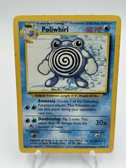 Poliwhirl MP 38/102 Base Set Unlimited Pokemon Uncommon - Image 1