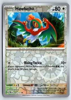 Hawlucha 089/131 Uncommon Prismatic Evolutions Pokemon Reverse Holo Near Mint - Image 1