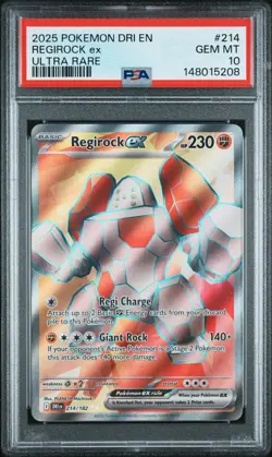 2025 POKEMON DRI EN-DESTINED RIVALS ULTRA RARE #214 REGIROCK EX PSA 10 - Image 1