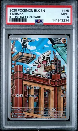 Pokemon Timburr Black Bolt Illustration Rare #125 PSA 9 Mint - Image 1