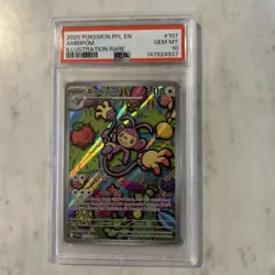 Pokemon TCG Ambipom Illustration PFL 107 PSA 10 Full Art Holo Ultra Rare - Image 1