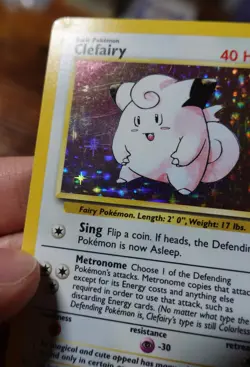 Clefairy 5/102 Unlimited Base Set Holo Rare Pokemon Card LP - Image 3
