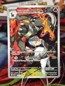 Team Rocket's Houndoom 191/182 Pokemon TCG Destined Rivals Illustration Rare NM - Image 1