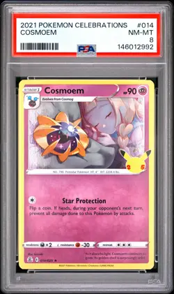 2021 POKEMON CELEBRATIONS #014 COSMOEM PSA 8 - Image 1