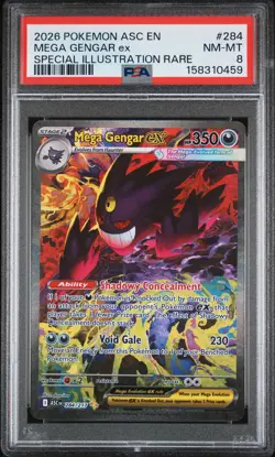 2026 POKEMON ASCENDED HEROES SPECIAL ILLUSTRATION RARE MEGA GENGAR EX PSA 8 - Image 1