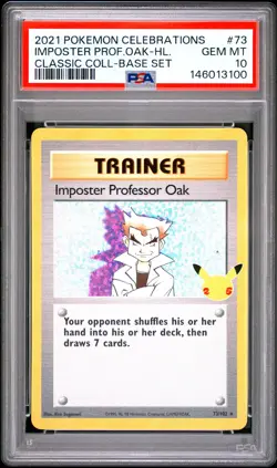 2021 POKEMON CELEBRATIONS CLASSIC COLLECTION IMPOSTER PROFESSOR OAK-HOLO PSA 10 - Image 1