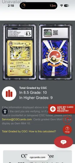 1998 Pokemon Lt. Surge’s Jolteon Japanese Corocoro Comic Promo CGC 8.5 - Image 3