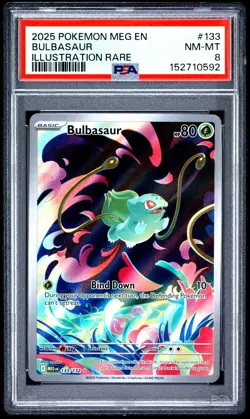 2025 POKEMON MEG EN-MEGA EVOLUTION ILLUSTRATION RARE #133 BULBASAUR PSA 8 - Image 1