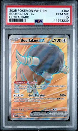 Pokemon Bouffalant Ex White Flare Ultra Rare #162 PSA 10 Gem Mint - Image 1
