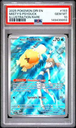2025 POKEMON DRI EN-DESTINED RIVALS ILLUSTRATION RARE MISTY'S PSYDUCK PSA 10 - Image 1