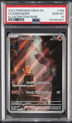 2023 POKEMON MEW EN-151 ILLUSTRATION RARE #168 CHARMANDER PSA 10 - Image 1