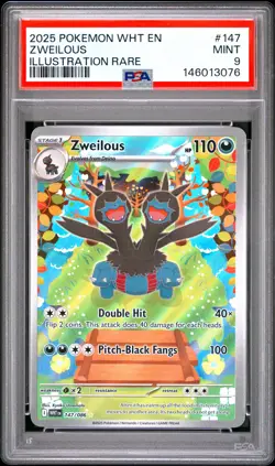 2025 POKEMON WHT EN-WHITE FLARE ILLUSTRATION RARE #147 ZWEILOUS PSA 9 - Image 1