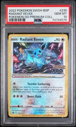 2022 POKEMON SWSH BLACK STAR PROMO POKEMON GO PREMIUM #230 RADIANT EEVEE PSA 10 - Image 1