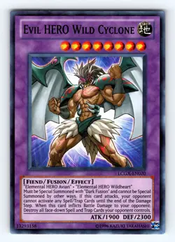 Yugioh Evil HERO Wild Cyclone LCGX-EN070 Unlimited Super Rare Holo - NM 💎 - Image 1