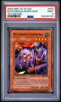 2002 YU-GI-OH! STARTER DECK: KAIBA 1ST EDITION #043 MYSTERIOUS PUPPETEER PSA 9 - Image 1