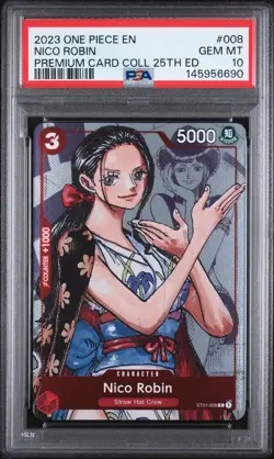 2023 ONE PIECE PREMIUM BANDAI PREMIUM COLLECTION 25TH EDITION NICO ROBIN PSA 10 - Image 1