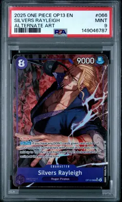 2025 ONE PIECE OP13-CARRYING ON HIS WILL ALTERNATE ART SILVERS RAYLEIGH PSA 9 - Image 1