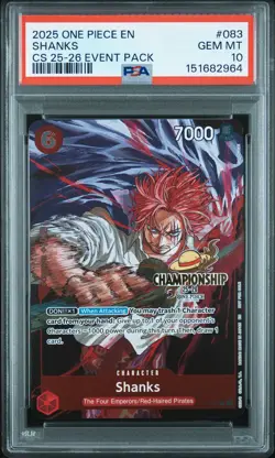 2025 ONE PIECE CHAMPIONSHIP 2025-26 EVENT PACK #083 SHANKS PSA 10 - Image 1